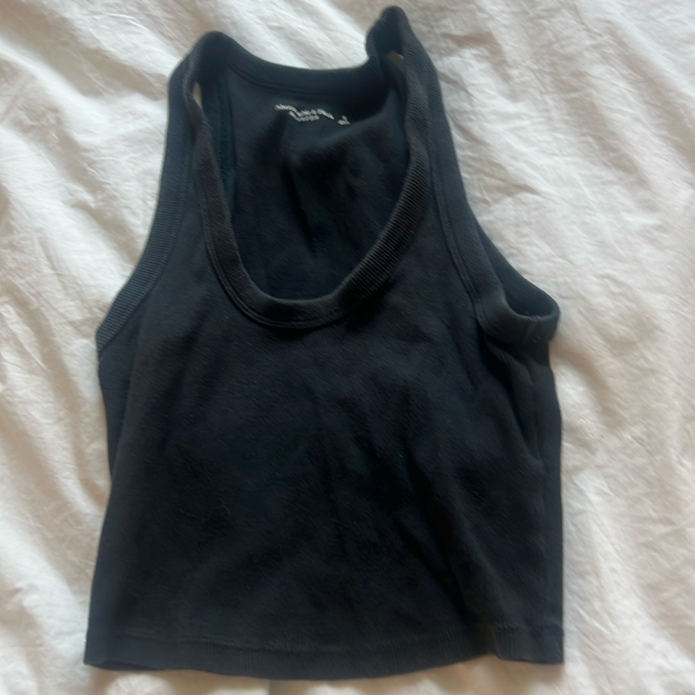Abercrombie ribbed black tank scoop neck